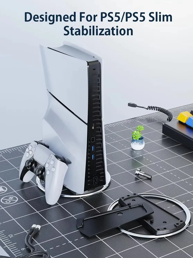 Novo suporte de metal para console Sony PlayStation 5 com parafuso, para suporte de armazenamento