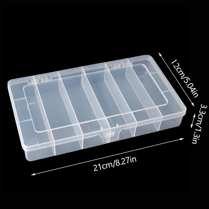 6 Grid Rectangular Storage Box PP Plastic Transparent Box Lure Fishing Gear Classification Small Hardware Tools Arrangement