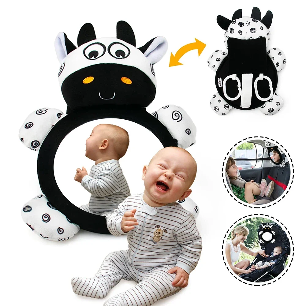 Jouets miroir pour bébé, multifonction, contraste élevé, noir et blanc, miroir doux pour bébé, temps du ventre, jouets pour nourrissons faciles à installer