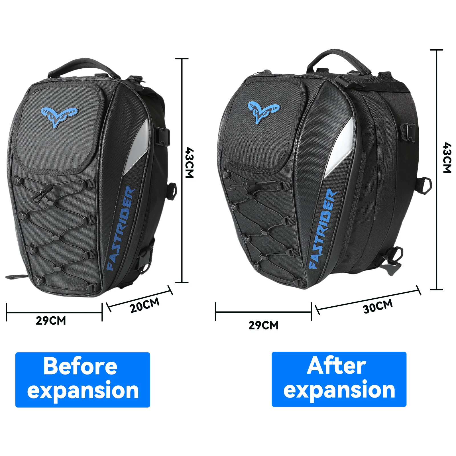 Motorrad-Hecktasche, Wasserdichte 37L Multifunktionale Rucksacktasche mit Hoher Kapazität und Hochsichtbarem Reflektierendem Design – Detail 1