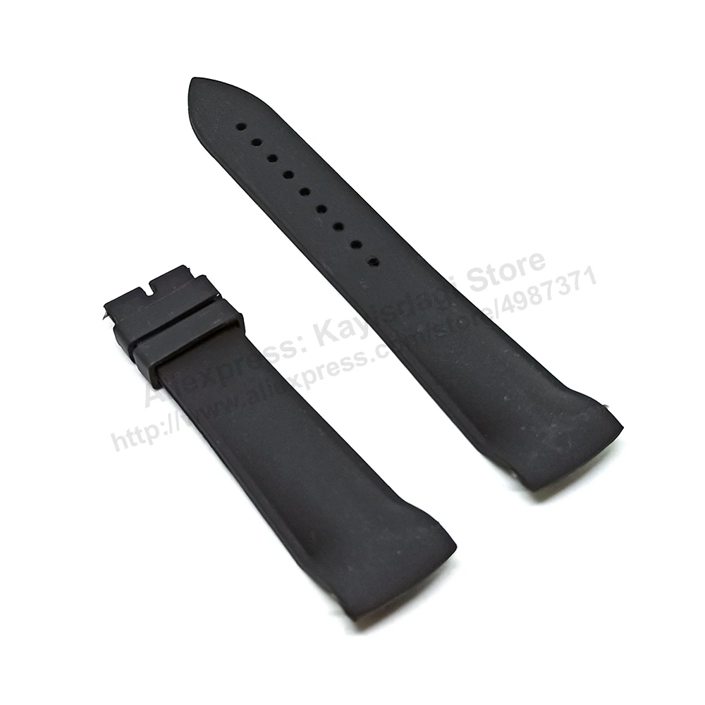 Fits/ For Franck Muller Casablanca - 22mm Black Rubber / Silicone Replacement Watch Band Strap