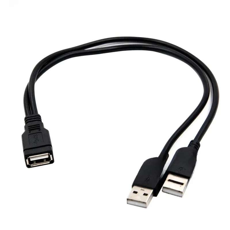 1 pièces 35cm USB 2.0 et câble USB Double câble séparateur femelle vers USB 2 mâle alimentation câble d'extension de haute qualité un à deux