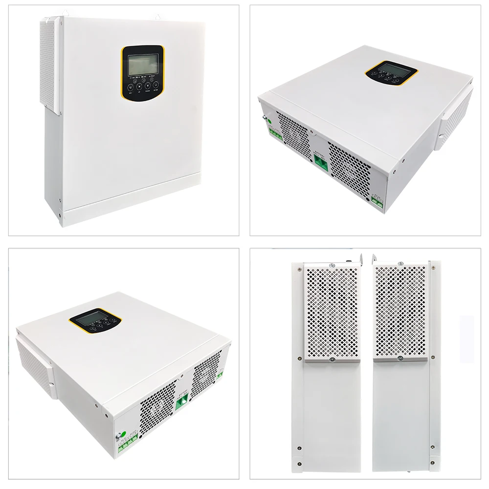 Powmrハイブリッドソーラーインバーター、太陽光発電ハイブリッドインバーター、最大出力pv 30-500v、100a mpptソーラー充電器内蔵、3.5kw、24v、220vac