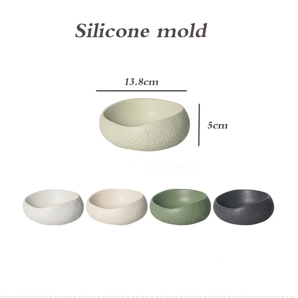 Concrete bowl mold, incense stone essential oil household bedroom without fire aromatherapy decoration storage silicone mold