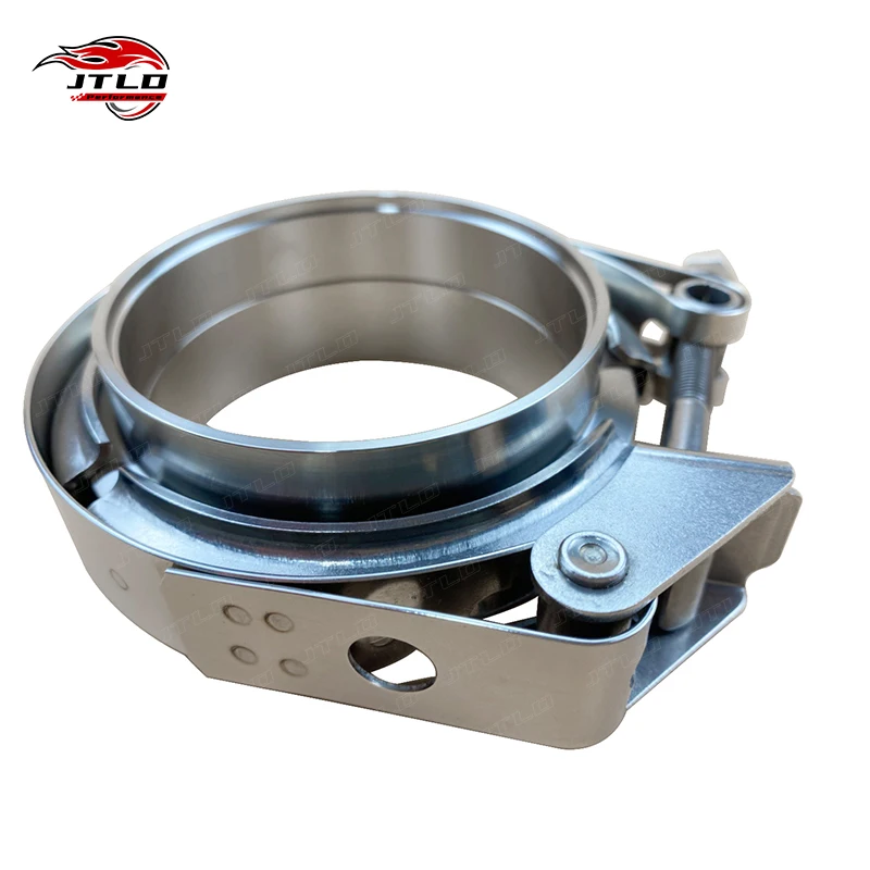 

JTLD for Exhaust Pipes Universal Assembly Bolt-on Exhaust Accessories Quick Release V Band clamp Kits with Standard Flat Flanges