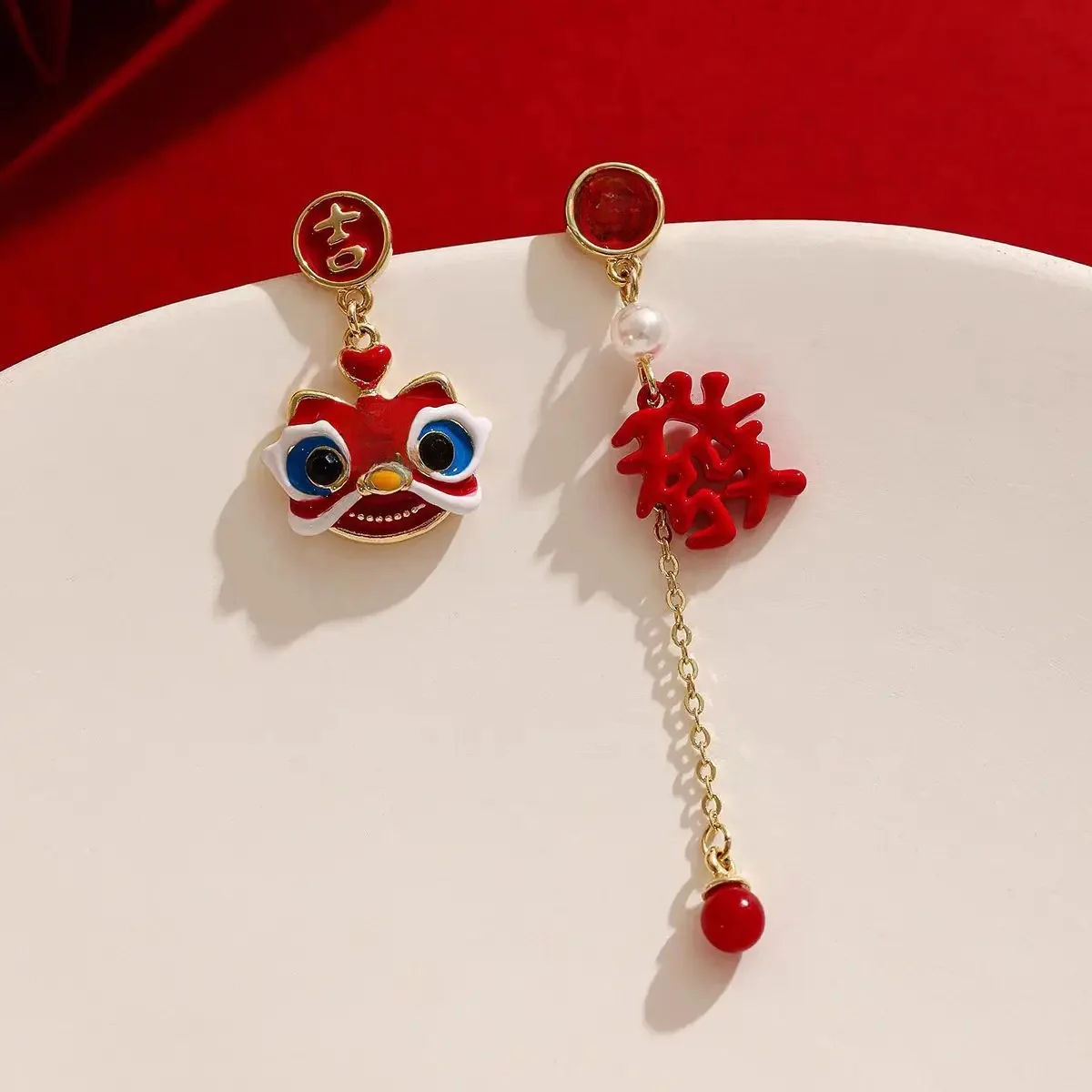 RINHOO FRIENDSHIP Boucles d'oreilles à long pompon pour femmes, style chinois, rouge, fouet, conception, bijoux de fête, nouvel an 3