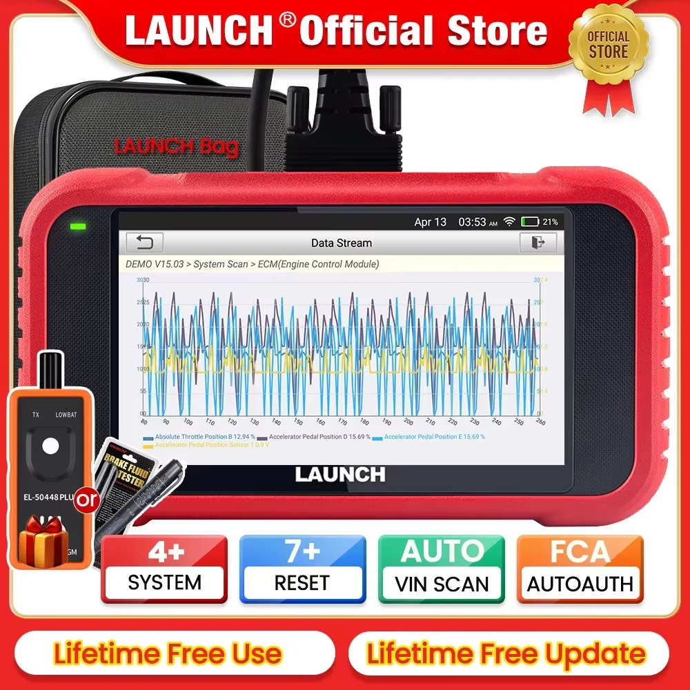 Диагностический инструмент LAUNCH X431 CRP123E V2.0 OBD2 2025 Автомобильный сканер с двигателем ABS SRS AT + 7 Reset Service Бесплатное обновление