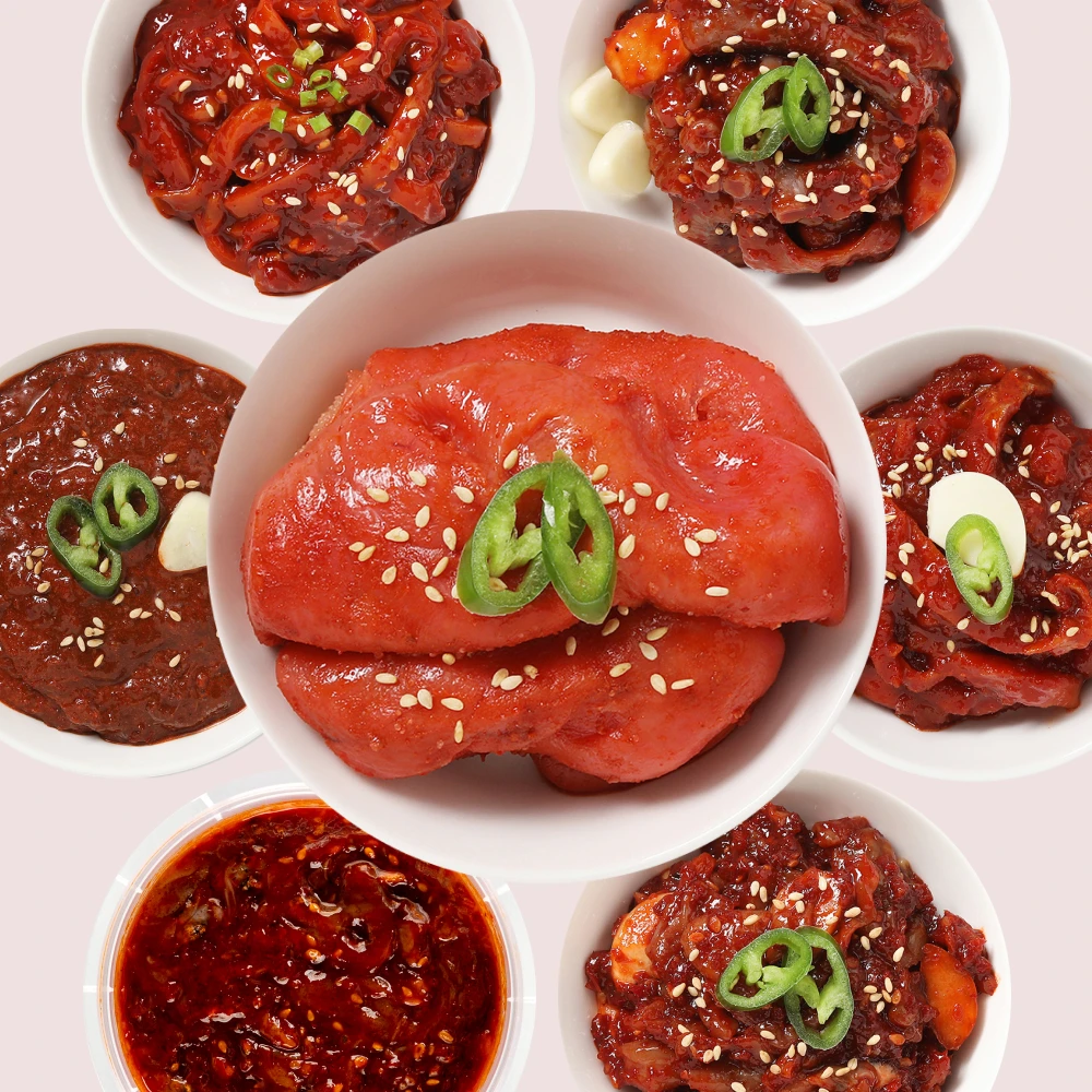 Green tea seafood salted fish 7 types (salted pollack roe / salted squid / salted octopus / salted hairtail / salted fish / salted pollack roe / salted pollack roe)