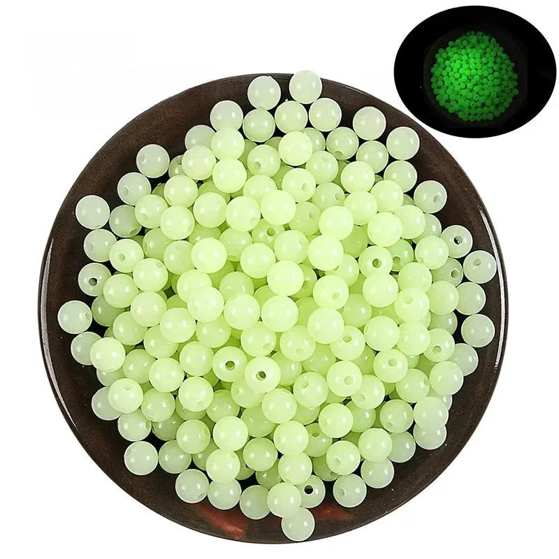 Perles lumineuses, haricots spatiaux de pĂȘche, 4mm 5mm 6mm, 100 piĂšces/sac, leurre en caoutchouc, boules flottantes lumineuses pour matĂ©riel de pĂȘche en plein air