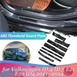 Car ABS Welcome Pedal for Volkswagen VW ID.4 ID.5 E21 E39 ID4 2021~2024 Door Sill Scuff Threshold Guard Plate Sticker Accessorie