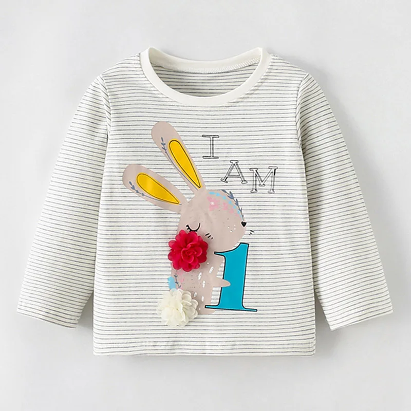 Brand Quality 100% Combed Cotton t-shirt 2024 Long Sleeve Children Babe Kids Girls Casual Blouse Tee Underwear Baby Girl Clothes