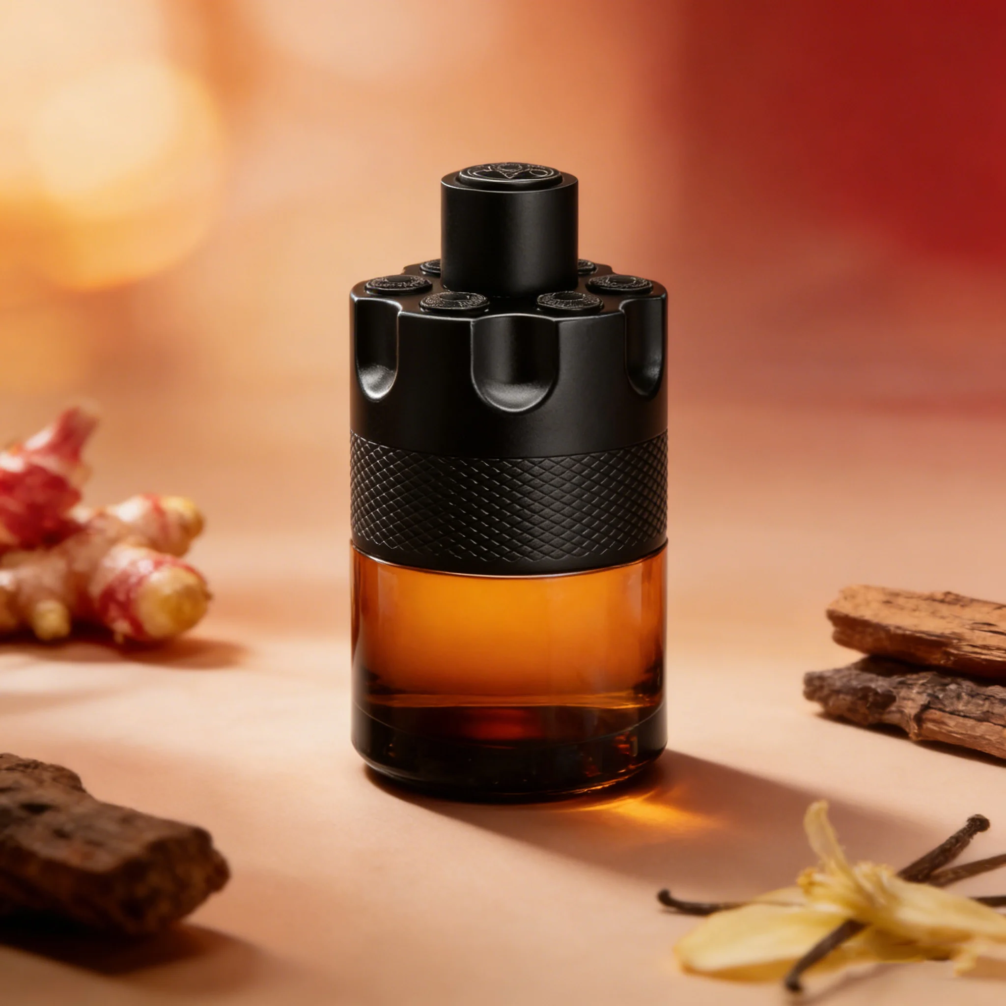 Zdjęcie 5: Męska luksusowa wodna perfumacja o zapachu drzewno-kořeniowym 100 ml, długotrwały zapach bursztynu i skóry, butelka o przemysłowym designie.
