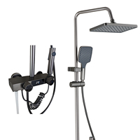 Smart Digital Display Shower Faucet Set 3-Function Rainfall Showerhead with Adjustable Slide Bar & Tap Bidet Shower