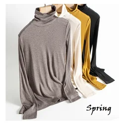 women shirt spring top turtleneck clothes womens clothing long sleeve woman tees Korean fashion ladies clothes collared pullover