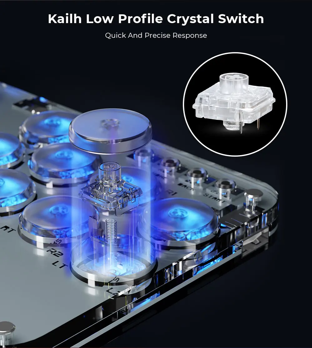 Haute42 Arcade Joystick Hitbox Leverless Controller Fight Sticks For PC / Ps4 /Switch Mini Hitbox Fighting Game Arcade Stick