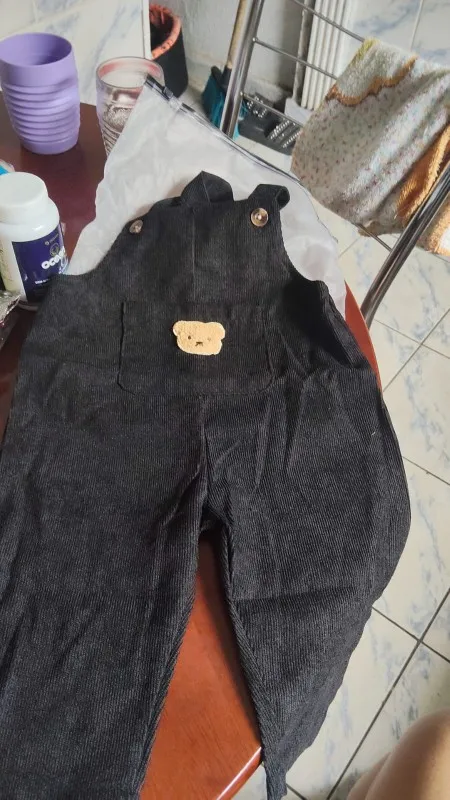 Winter Corduroy Overalls Warm Fluffy Baby Toddler Cartoon Decorated Loose Fit Home Out ection Windproof door Cold Prot Warm photo review
