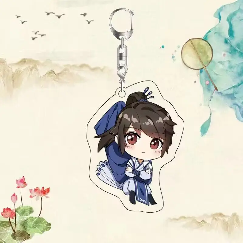 Anime Keychain The Husky And His White Cat Shizun Chu Wanning Mo Ran Cosplay Keyring Cute Couples Acrylic Bag Pendant Decoration