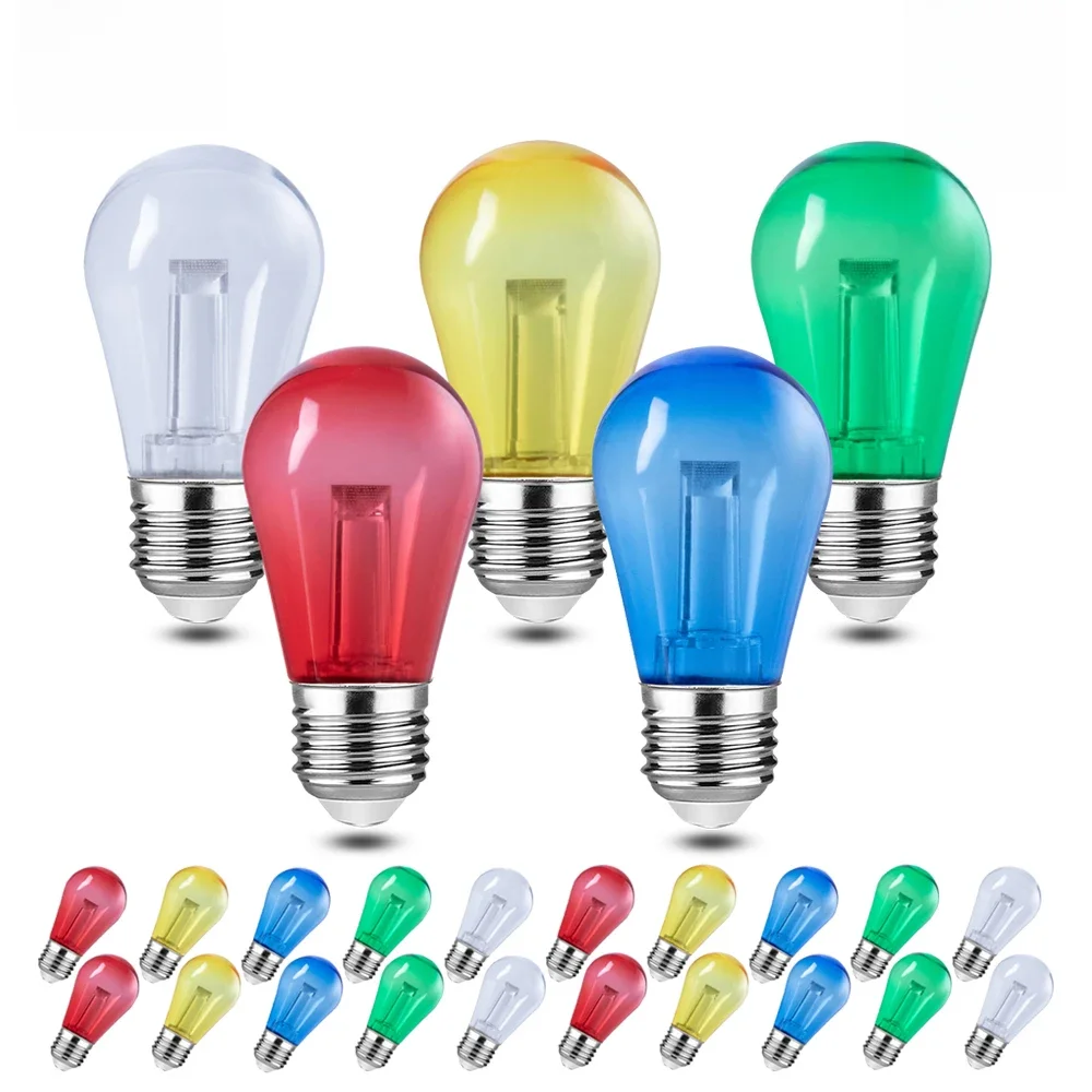 Genixgreen Bunte Kunststoff Led-lampen Rohr 2W Wasserdicht IP44 E27 S14 220V Farbige Bombilla Für