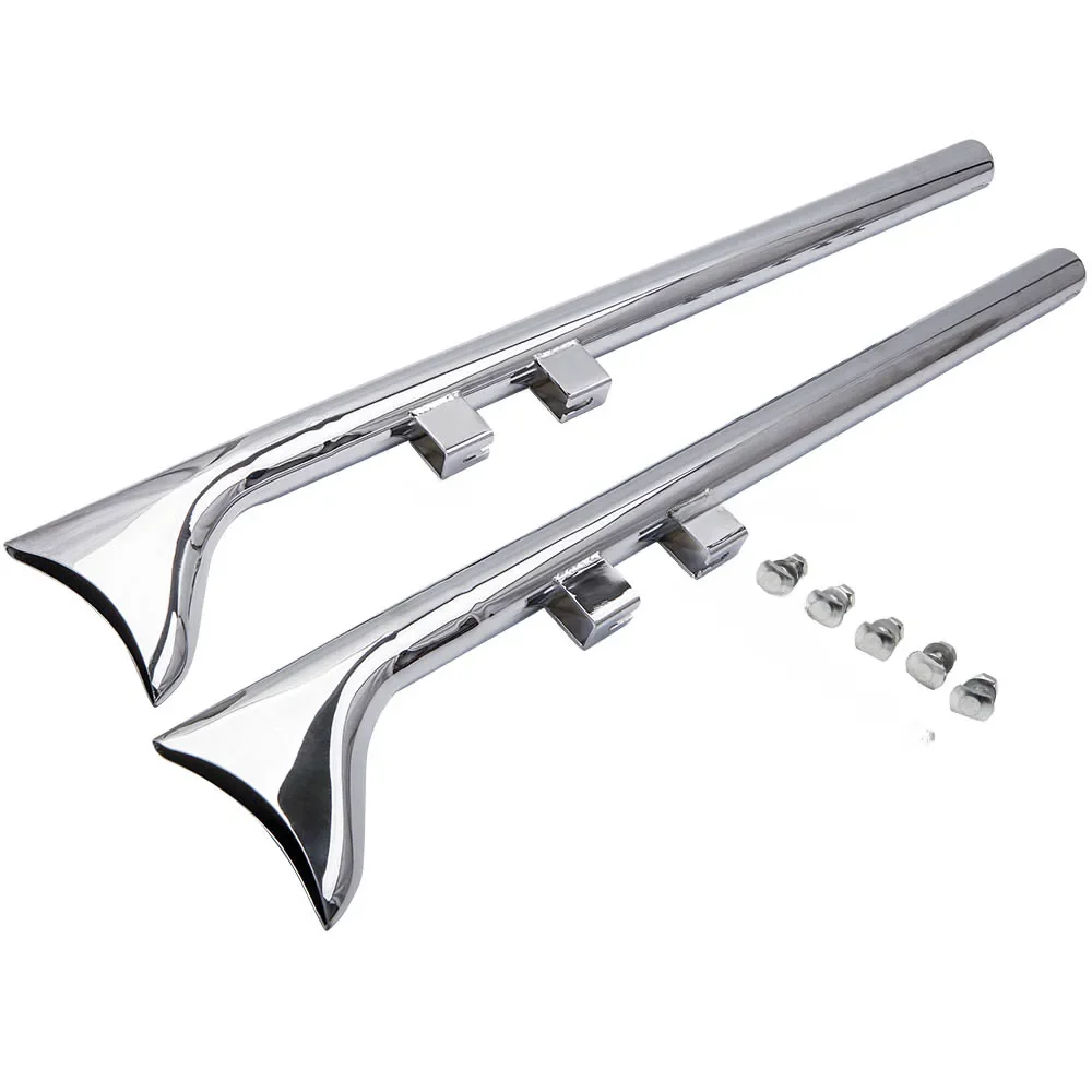 2 stks/set Chrome 36 "Fishtail Slip Op Uitlaatpijp voor Harley Touring Road 1995-2016 Hot Koop - afbeelding 2