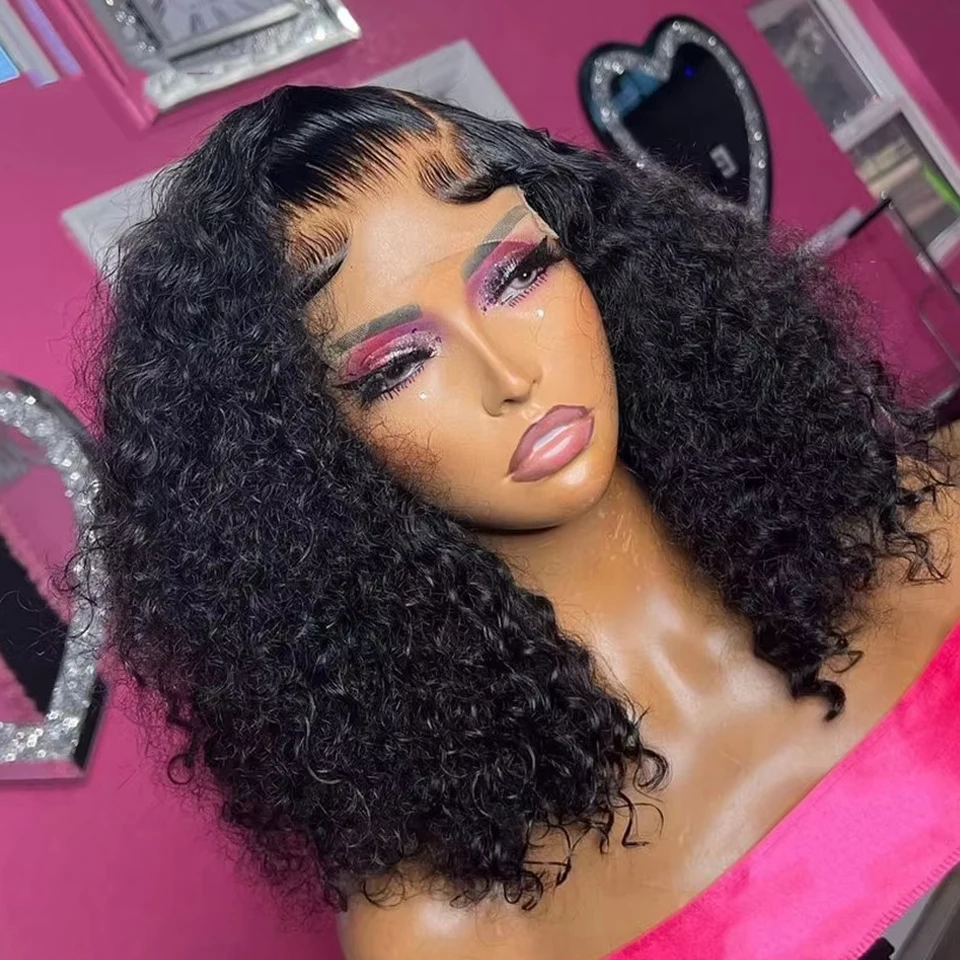 

Deep Wave 13x4 Lace Wig Short Bob Wig Human Hair Wig Virgin 4x4 Lace Wigs Virgin Human Hair Invisible Lace Wigs For Black Women