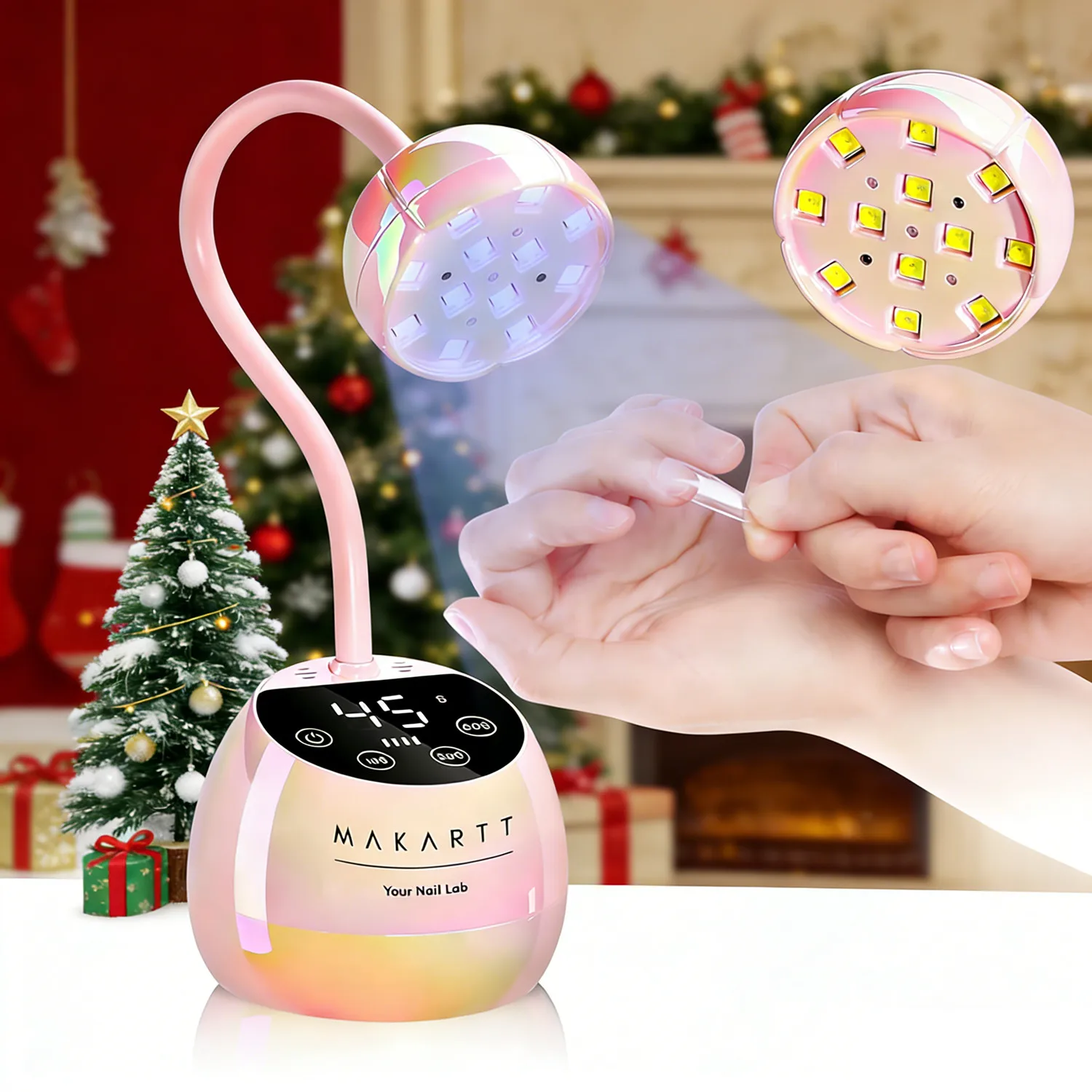 

Rechargeable Nail Lamp for Gel Nail Polish - Makartt Nail Dryer USB Gooseneck UV /LED Light for Builder 3D Nail Gel Design