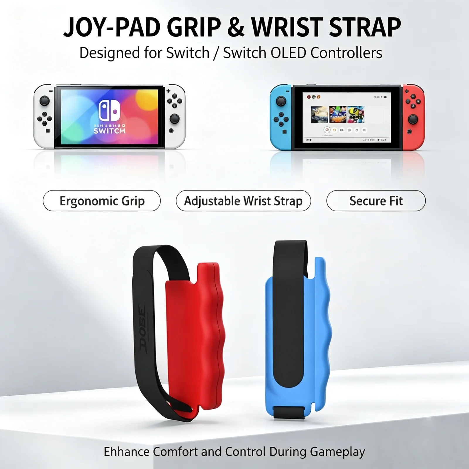Sports Wrist Straps for Switch/OLED Joy-Con Controllers Fitness Boxing Just Dance Adjustable 2 Pack Accessories