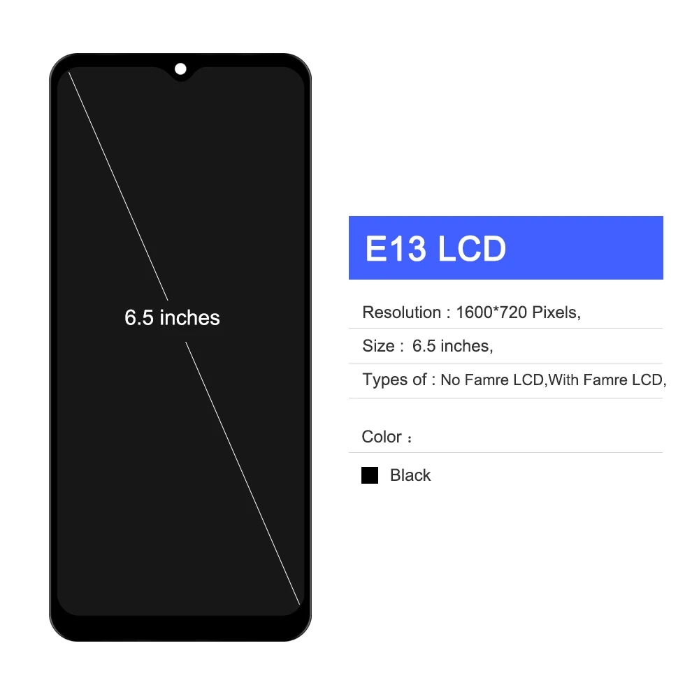 6.5“ E13 Screen, For Motorola Moto E13 LCD Display Touch Screen Digitizer Assembly Replacement For Motorola Moto E13 With Frame