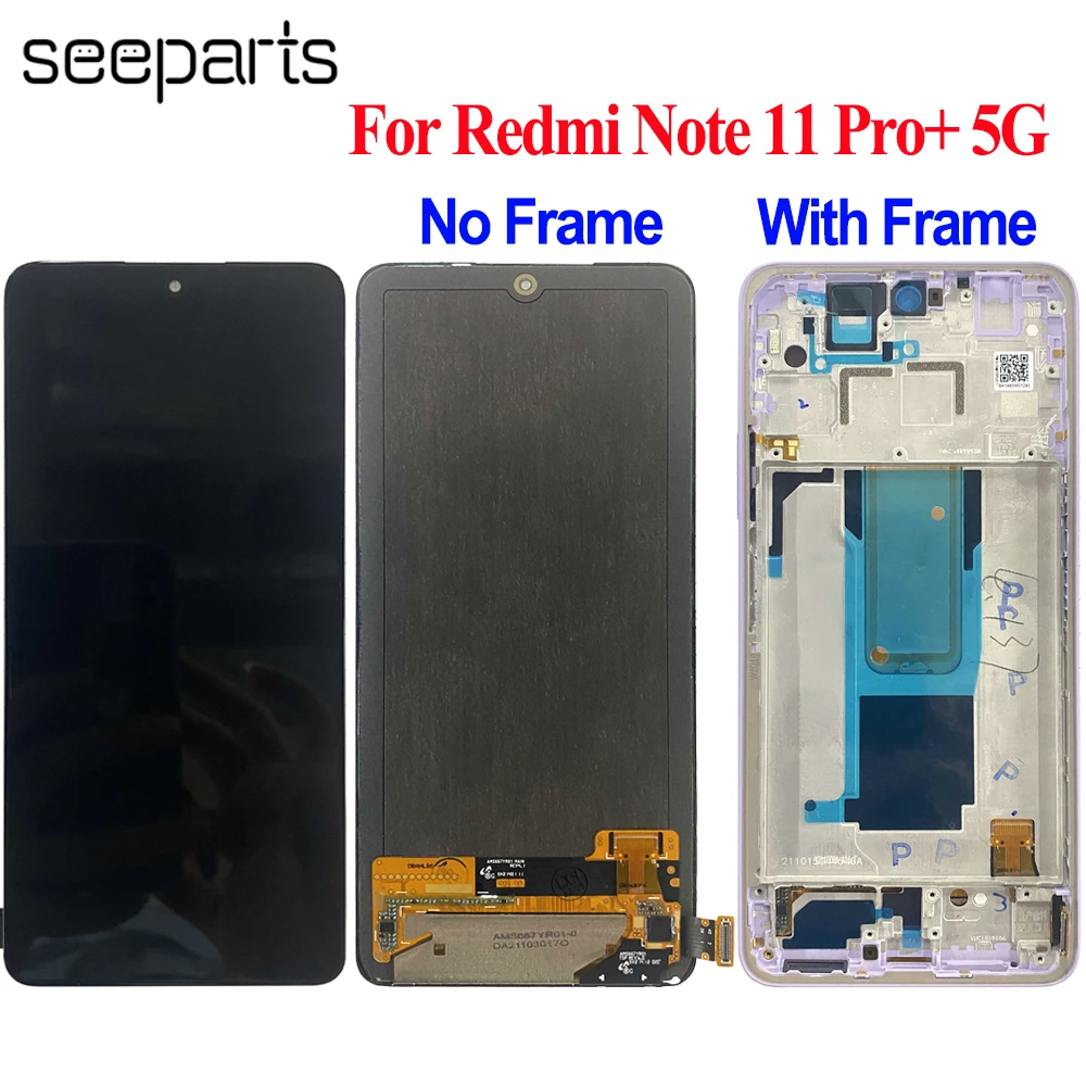 AMOLED 6.67\'\' For Xiaomi Redmi Note 11 Pro Plus 5G LCD Display Touch Screen Digitizer Assembly 21091116UG 21091116UC