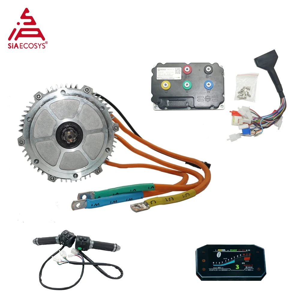 

SiAECOSYS SIA138-60 2500W Mid Drive Motor Kit 60N.m Torque with Fardriver ND72300 Controller SCJ5066-1 Display for E-Motorcycle