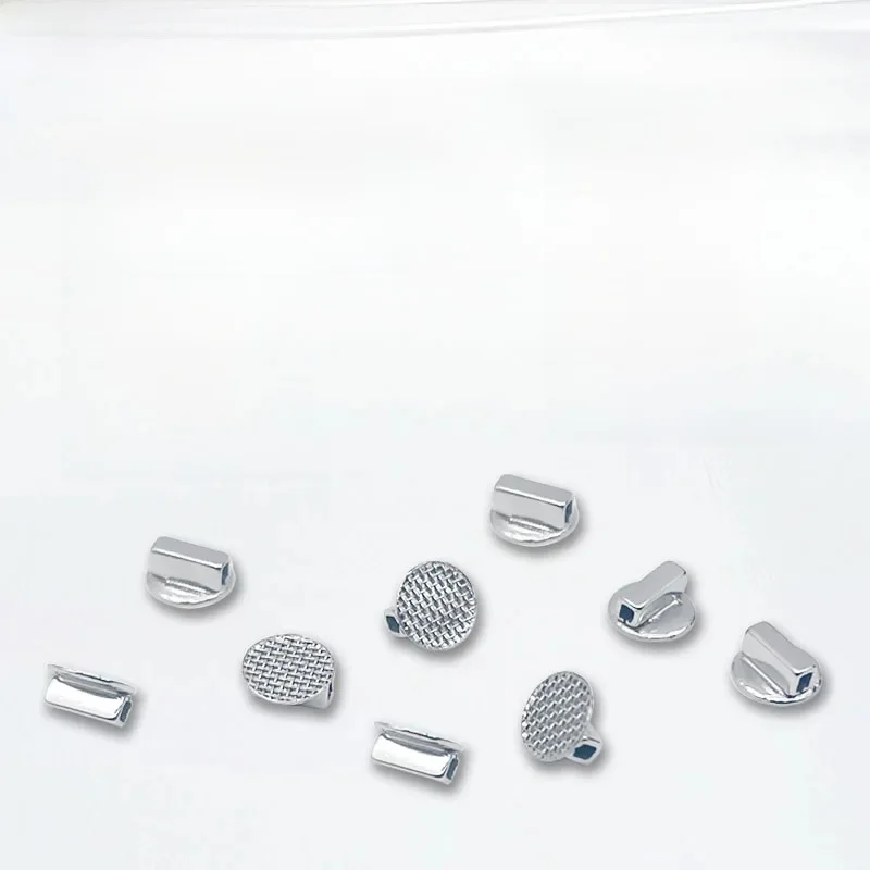 10Pcs Dental Kieferorthopädische Lingual Taste Bondable Taste Rohr Zunge Seite Schnalle Crimpbare Mini Stoppt Fix auf Archwire Zahnmedizin