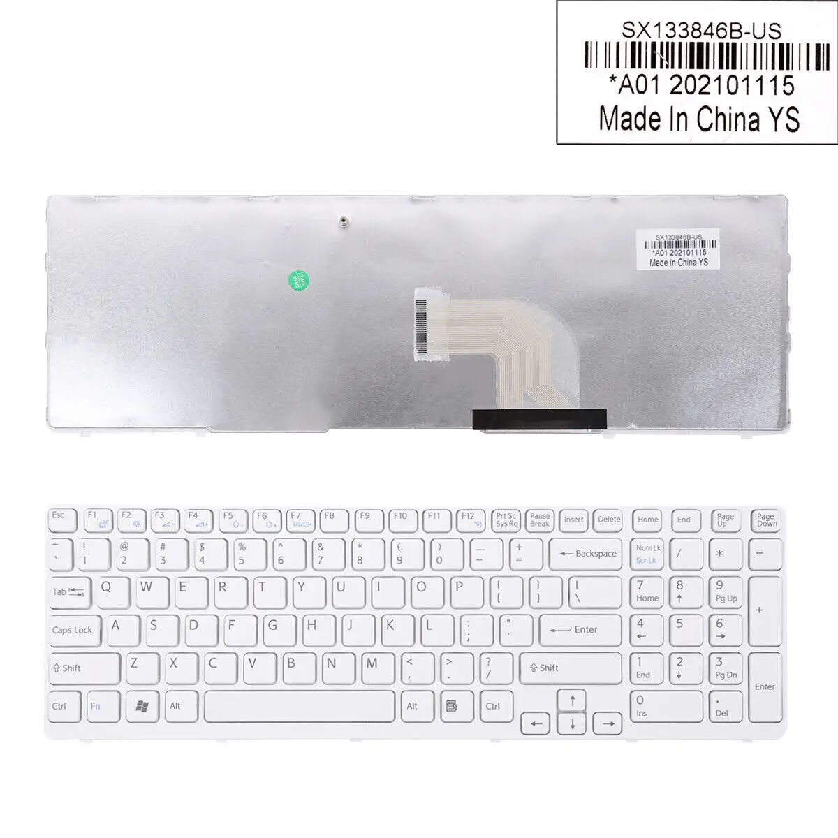 

New English US Layout Keyboard For SONY SVE15 White Frame White 9Z.N6CSW.H01 SEHSW 149167811