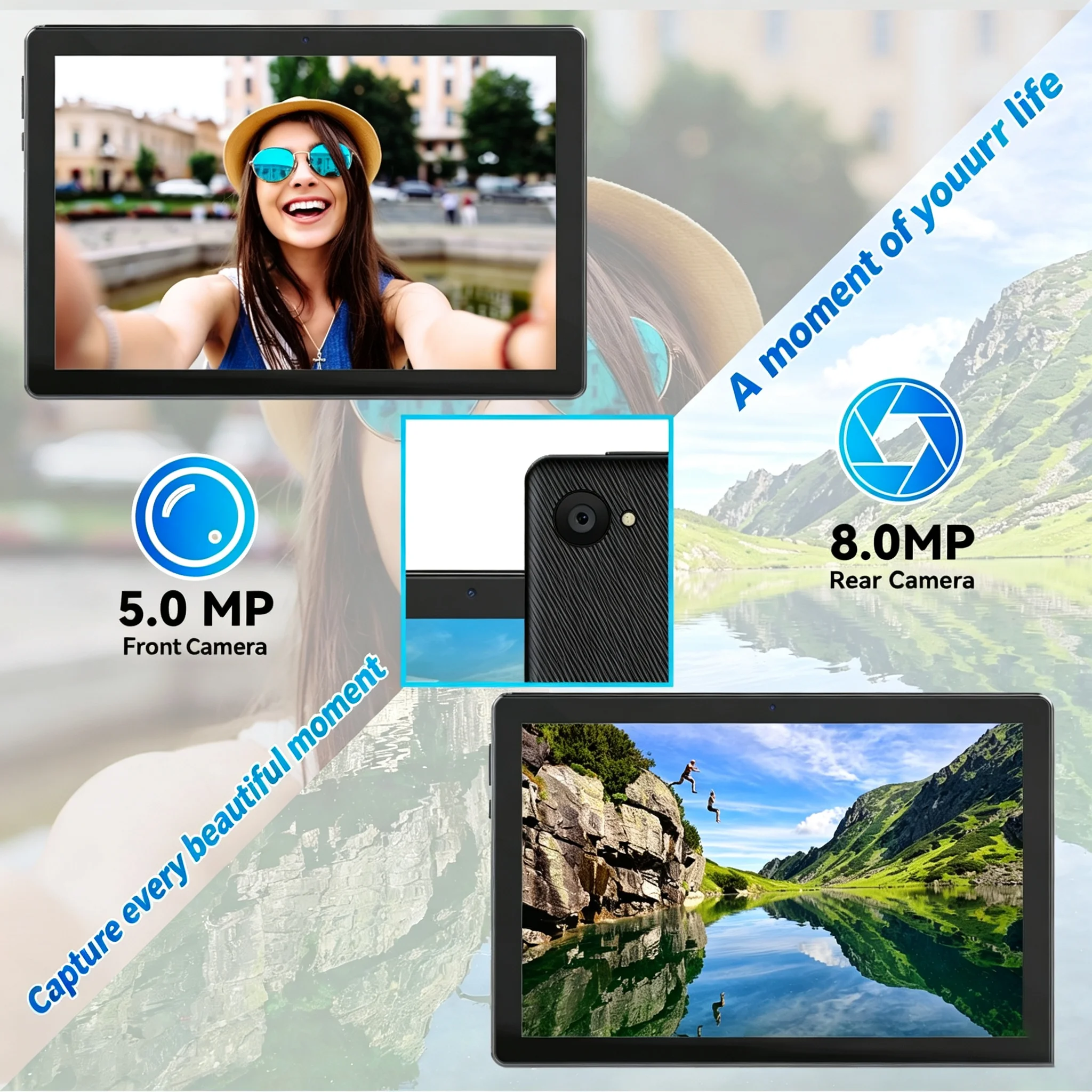10.1 Inch Tablet Android 15 OS GMS Certified Tablets 2.0 GHz 20GB RAM 64GB ROM 1TB Expand WiFi 6 Bluetooth 5.4 Dual Camera - view 7