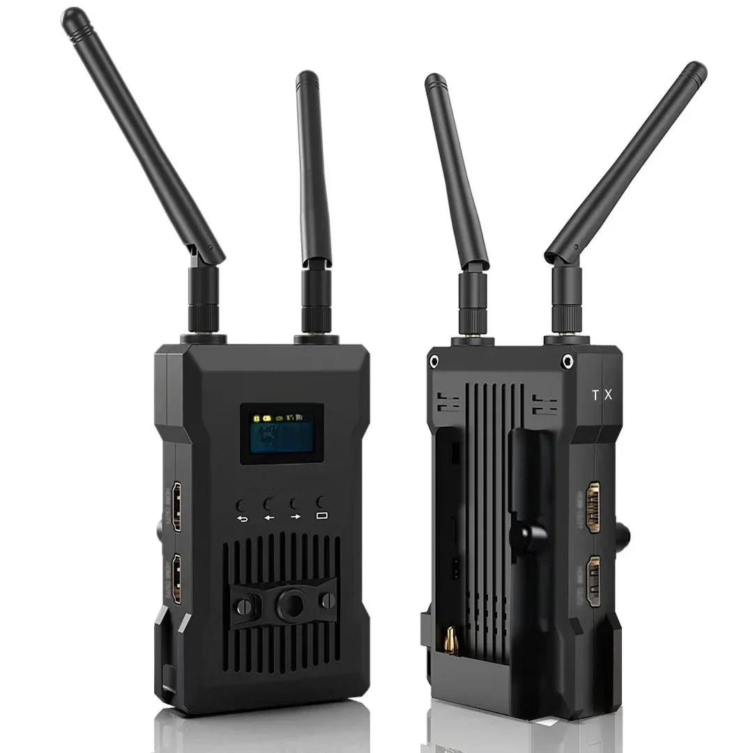 Nadajnik i odbiornik wideo 4K Dual HDMI Bezprzewodowy przedłużacz 250 m Obsługa baterii Pętla telewizyjna Aplikacja na telefon Kamera Transmisja na żywo 60 ms — zdjęcie 2