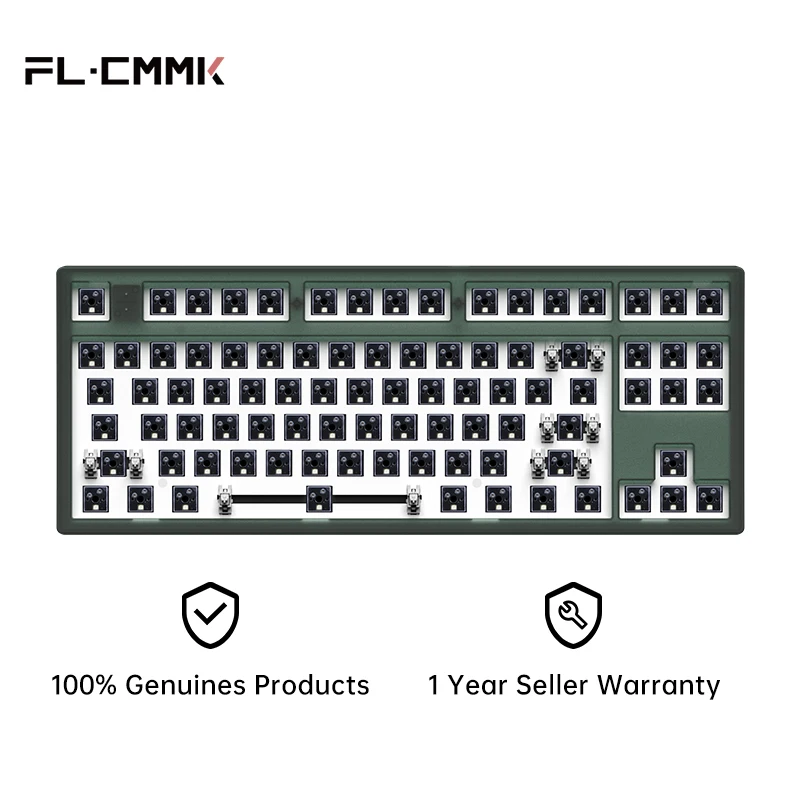 Esports Mk870 Kit de Teclado Bluetooth sem Fio 2.4g 3-modo Personalizado Eixo Satélite Chave Completa Hot Swap Rgb 87 Chaves fl ·