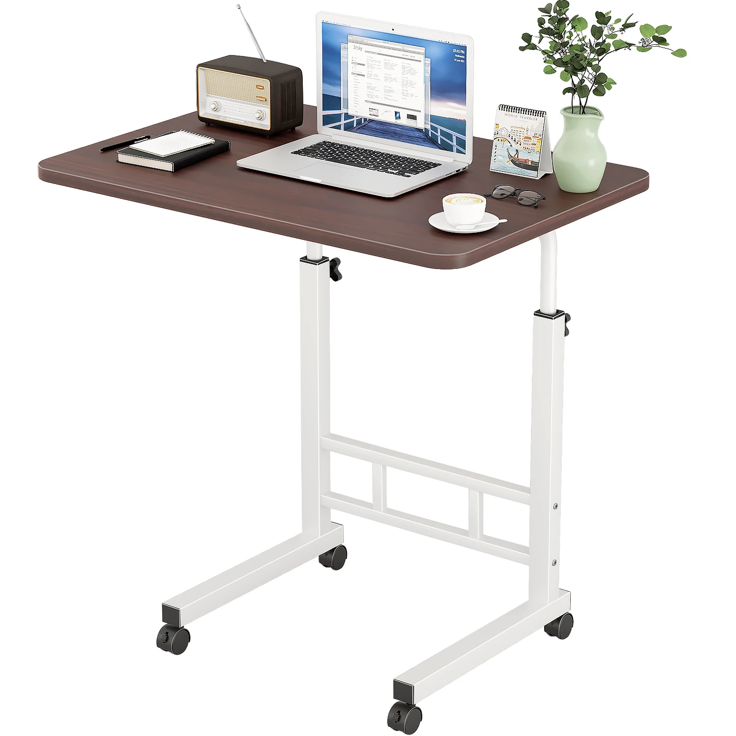 Soportes Para Laptops Mesa Lateral Ajustable Con Ruedas Mesa Centro Mesa Lateral Mesa Para Laptop Altura Ajustable
