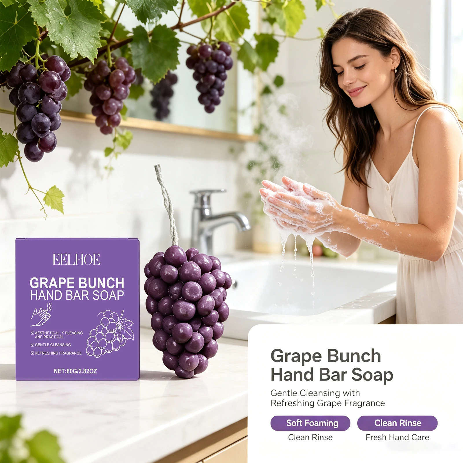 Skincare Gentle - Eelhoe Grape Bunch Hand Bar Soap