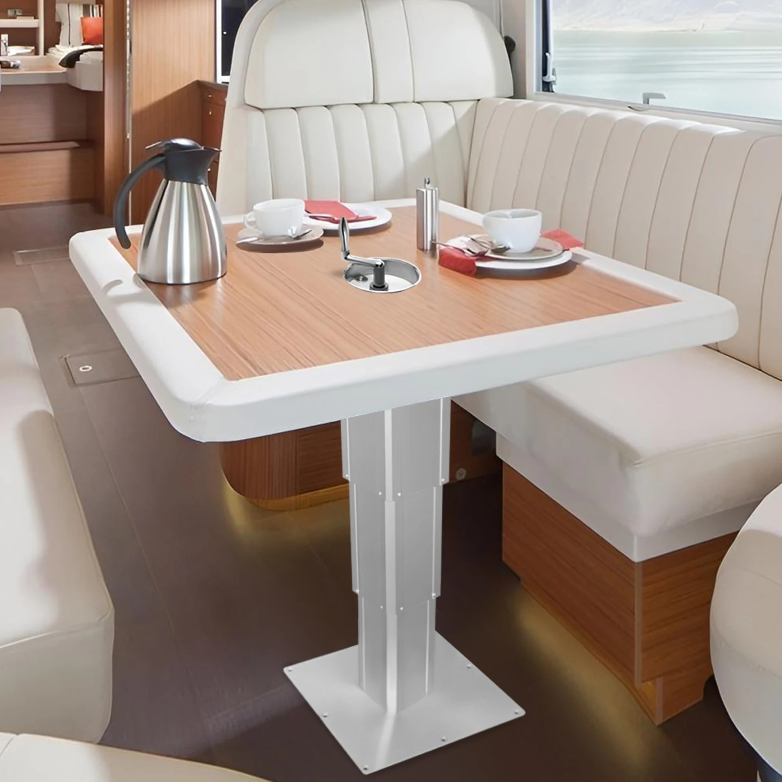 قاعدة طاولة تلسكوبية RV شديدة التحمل، أرجل طاولة من سبائك الألومنيوم على شكل تاتامي قابلة للتعديل، مناسبة للتخييم، الارتفاع 30.5-75 سم #2