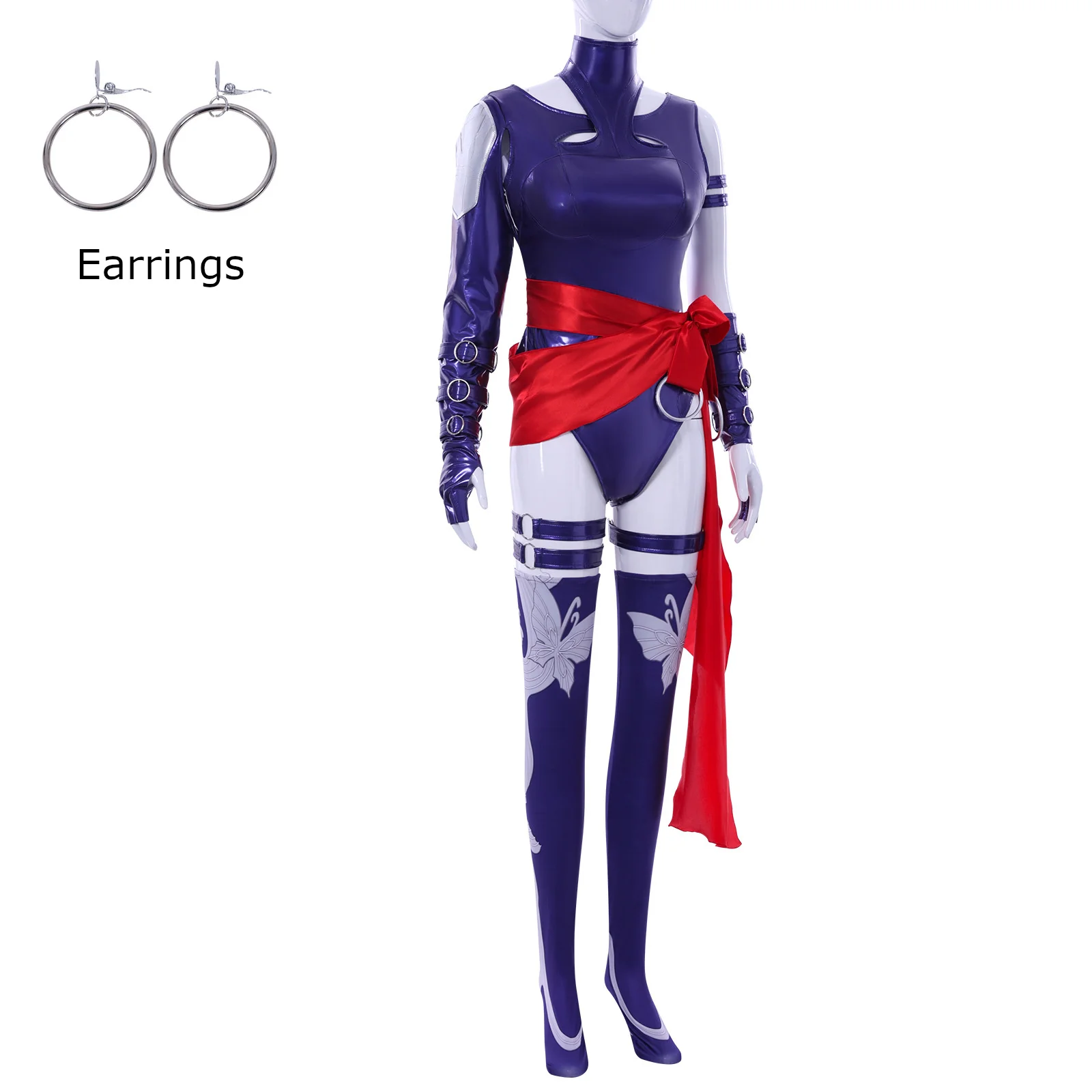 Psylocke Cosplay Costume  Sexy Purple Bodysuit Set Betsy Braddock Ninja Costume Halloween Party Superhero Outfit