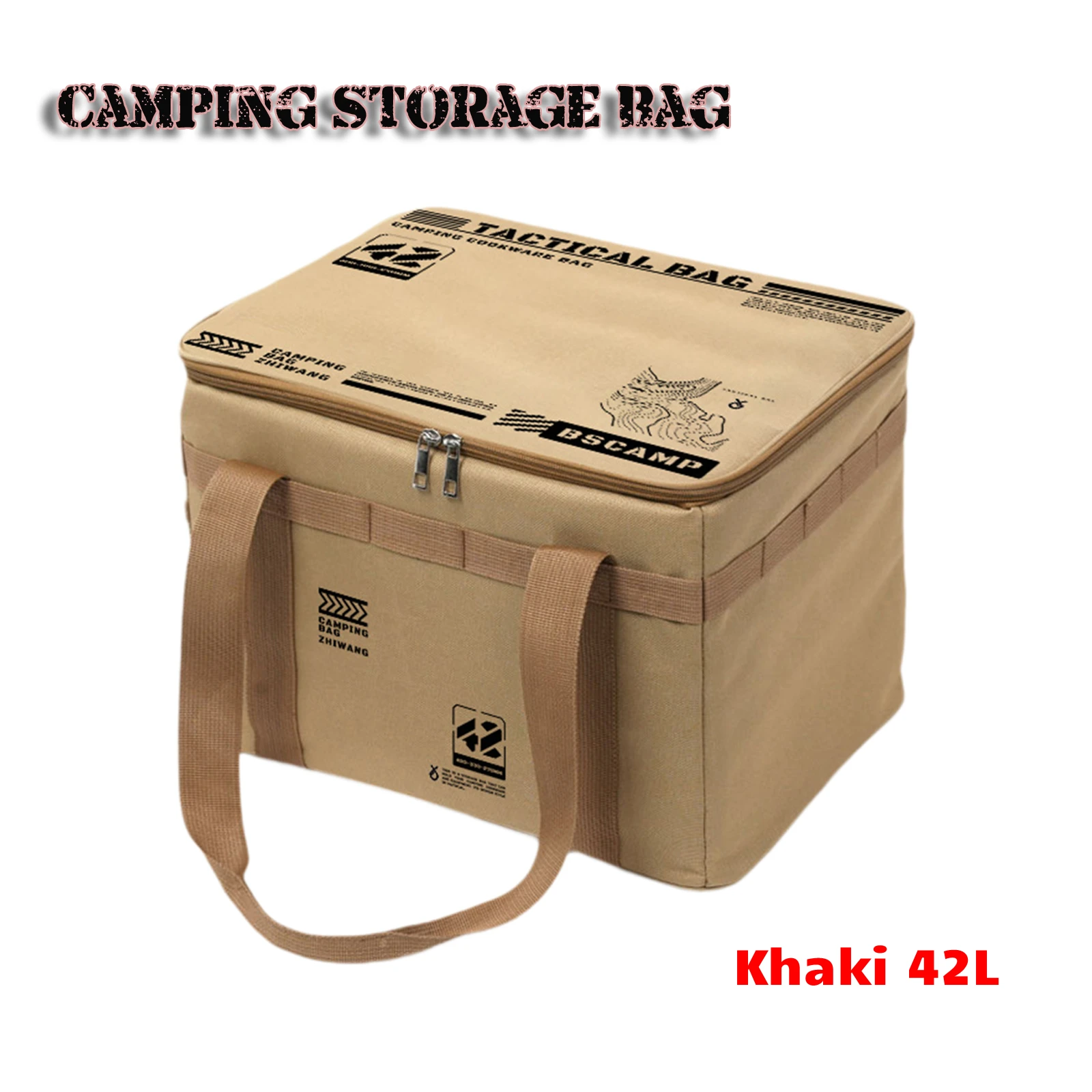 

Большая вместительная сумка для хранения в кемпинге, тактическая водонепроницаемая сумка для хранения для кемпинга, изолированная складная коробка для пикника, путешествия, барбекю