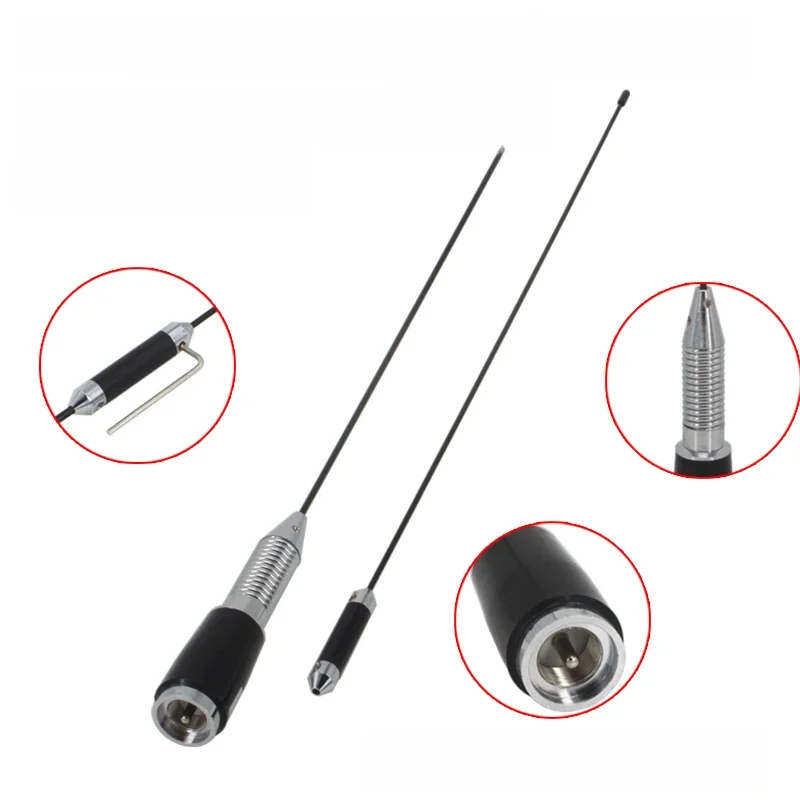 Antena samochodowa do walkie-talkie UHF VHF z sprężyną dolną, antena radiowa PL259, dwukierunkowa, o dużej mocy, ze stali nierdzewnej. — zdjęcie produktu 6
