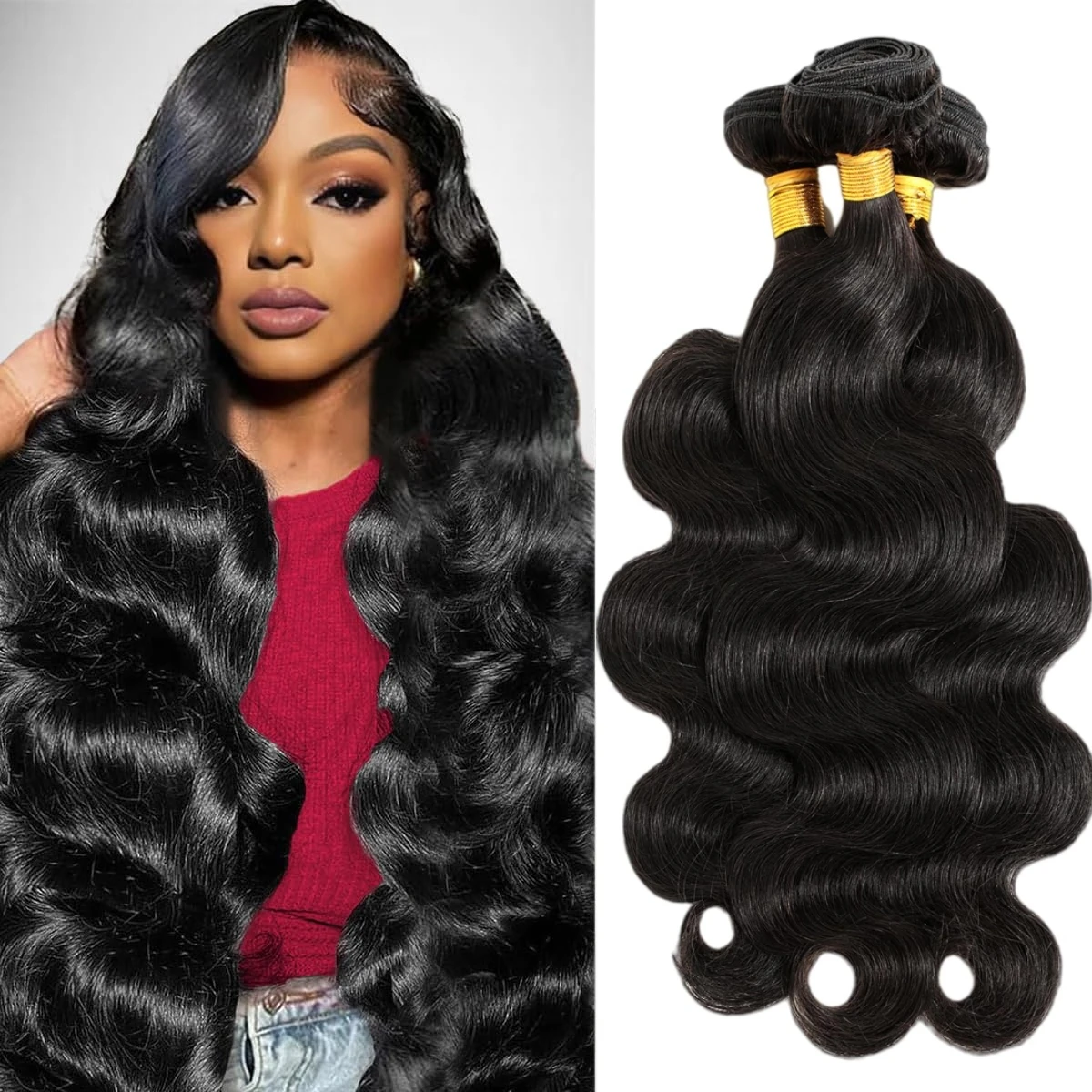 브라질 버진 번들 바디 웨이브 인간 모발 1 3 번들 인간 모발 연장 진짜 인간 모발 번들 자연 색상 번들