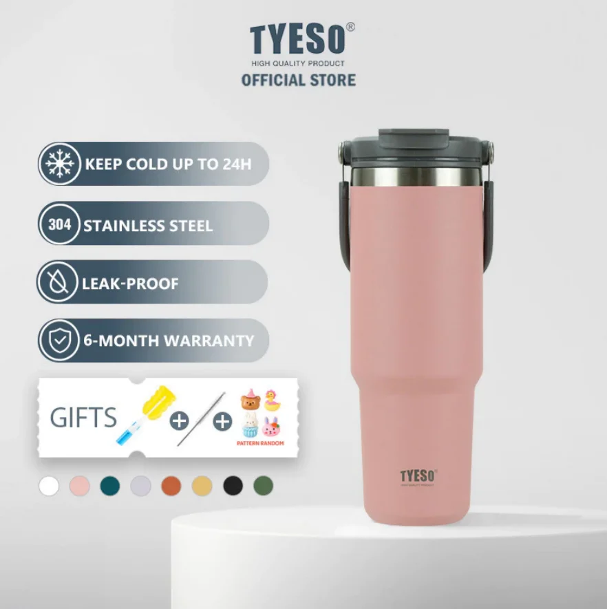 

TYESO TS-8829/TS-8830 1050ml/1200ml Double layer Vacuum Stainless Steel 304 Insulation Cup Sports Outdoor Portable Cup