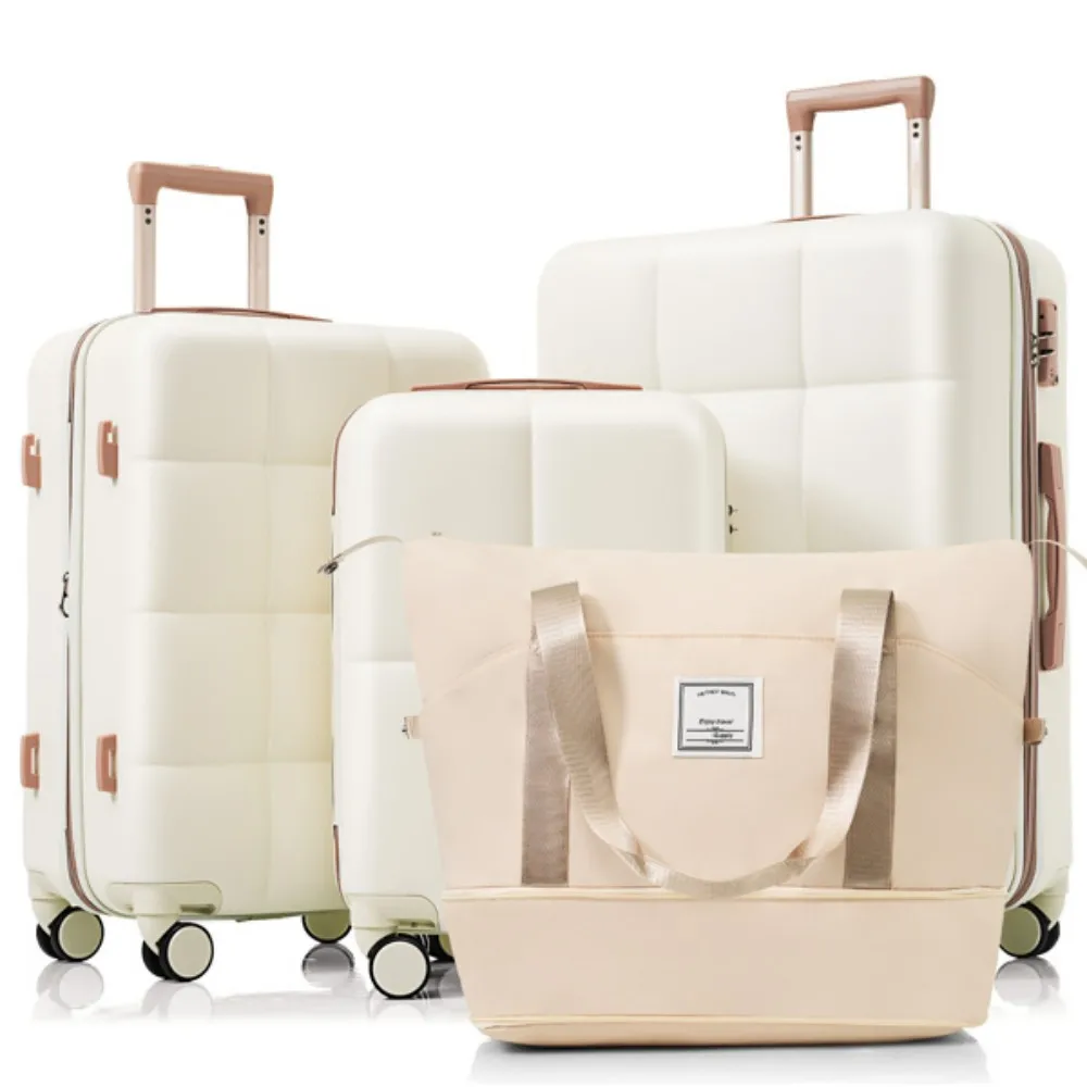 Ensembles de bagages 4 pièces 20 pouces avec port USB valise extensible ABS Durable avec sac de voyage porte-gobelet roues Spinner ABS