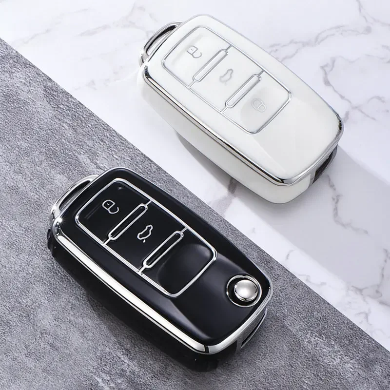 Housse de clé télécommande de voiture en TPU, pour Volkswagen VW Polo Golf Passat Tiguan Beetle Caddy T5 Up Eos Skoda Octavia Seat Leon Altea