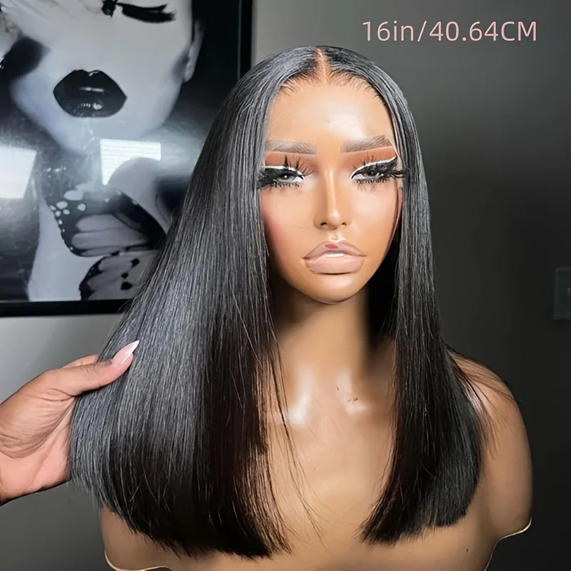 200% Density 13X4 Lace Front Wigs Short Bob Wigs Human Hair Pre Plucked With Baby Hair Straight 4x4 Lace Closure Short Bob Wigs