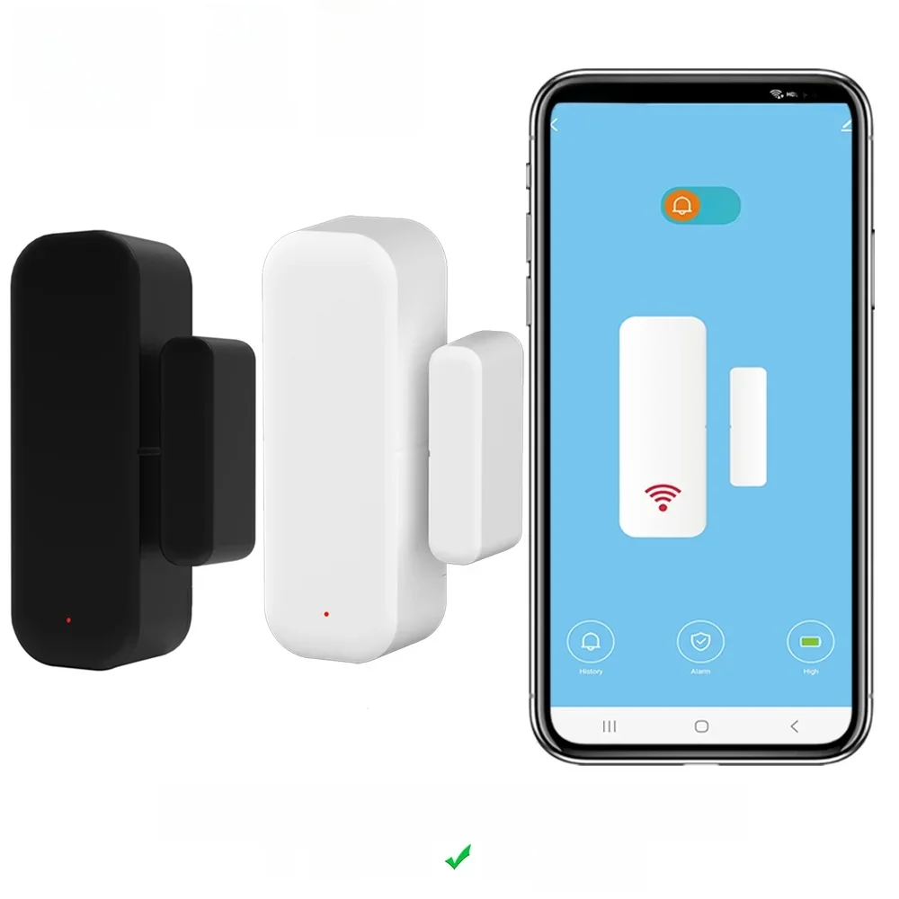 Tuya – capteur de porte et fenêtre WiFi, capteur de Contact pour maison intelligente, application Smart Life, télécommande Compatible avec Alexa