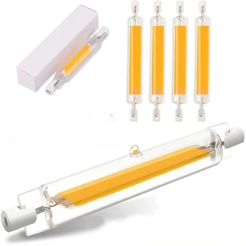 1 pièces 4 pièces R7S LED COB Tube de verre haute puissance 78mm 118mm J78 J118 COB ampoule AC110V 220V 230V 240V maison remplacer lampe halogène