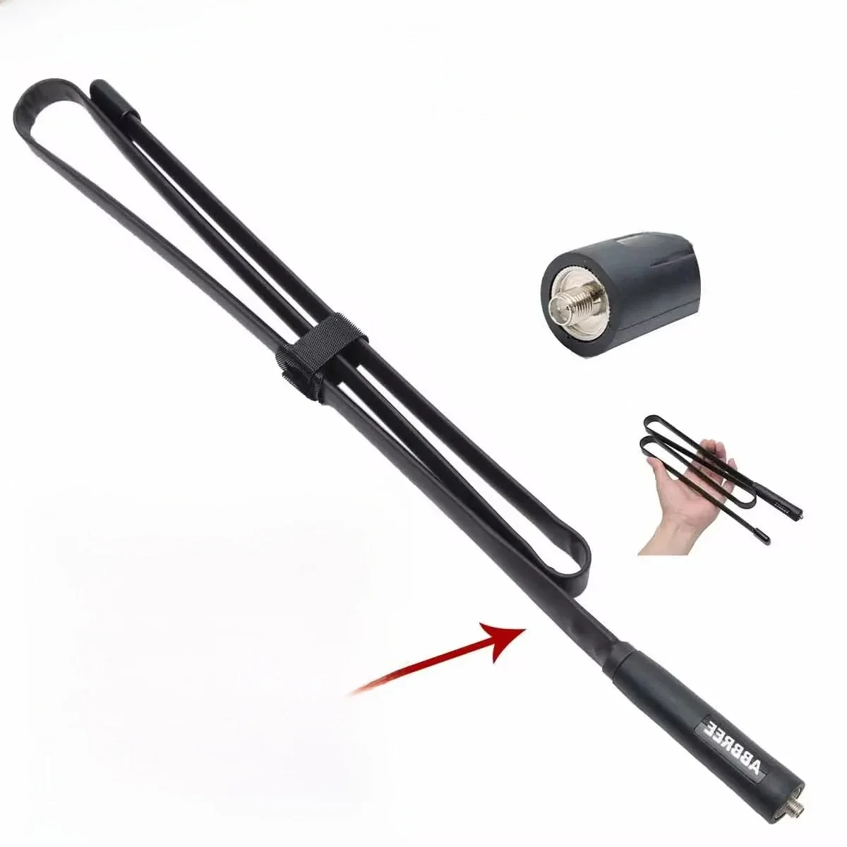 ABBREE CS Antena taktyczna SMA-żeńska dwuzakresowa VHF UHF składana do walkie talkie Baofeng UV-5R BF-888S UV-5RH Quansheng UV-K5 — zdjęcie 2
