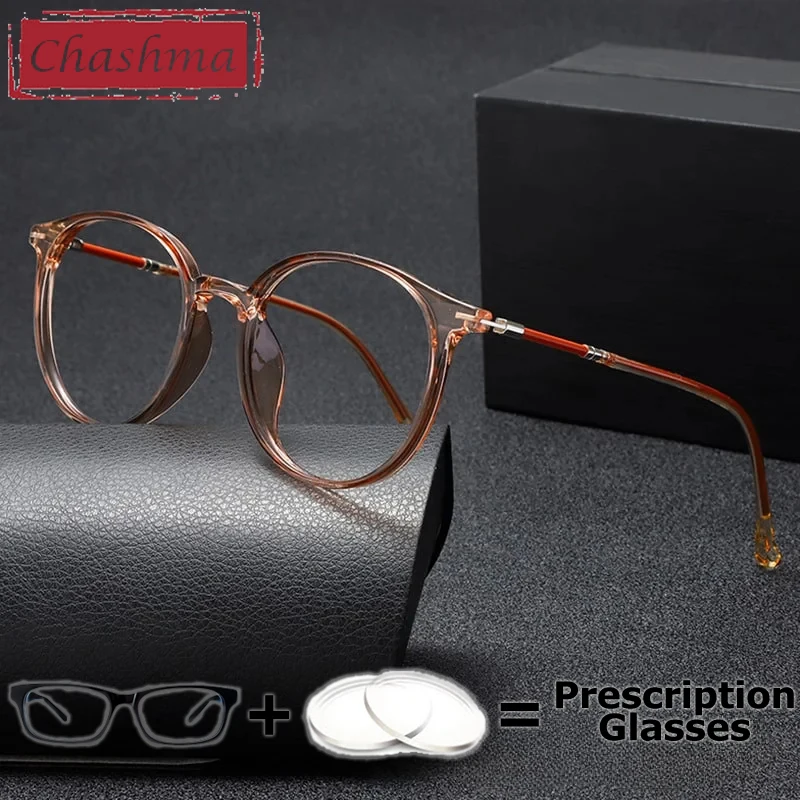 

Chashma Prescription Glasses Female Myopia Degree Fashion TR 90 Optical Recipe Reading Round Eyeglasses Frames for Men Spectalce