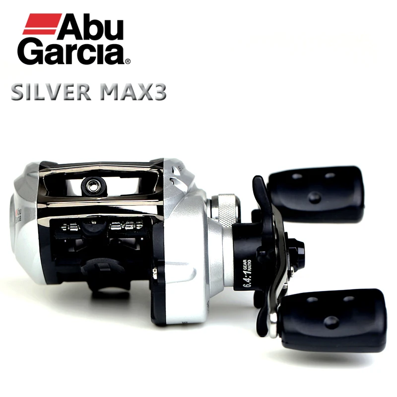 ABU GARCIA ORIGINAL SILVER MAX3 SMAX3 Left/Right Hand Bait Casting Fishing Reel 5+1BB 6.4:1 Max Drag 8kg Carbon Filber Body